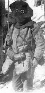 Rumanian soldier wearing ragged and improvised equipment 