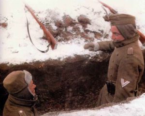 German soldiers in a trench on the Eastern front