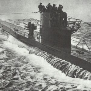 submarine in stormy sea