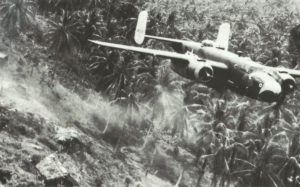  B-25 bomber in close above the jungle