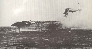 USS Lexington burning 
