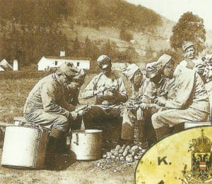 soldiers peele potatoes