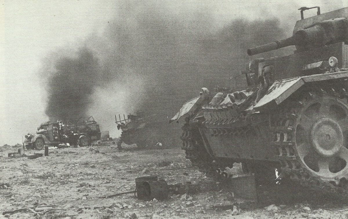 Destroyed German vehicles in North Africa