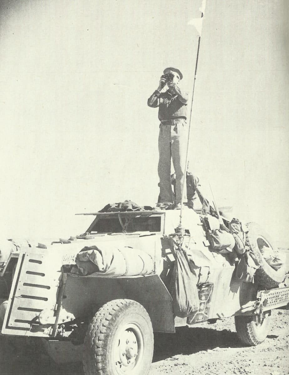 British Artillery Forward Observation Officer correcting fire