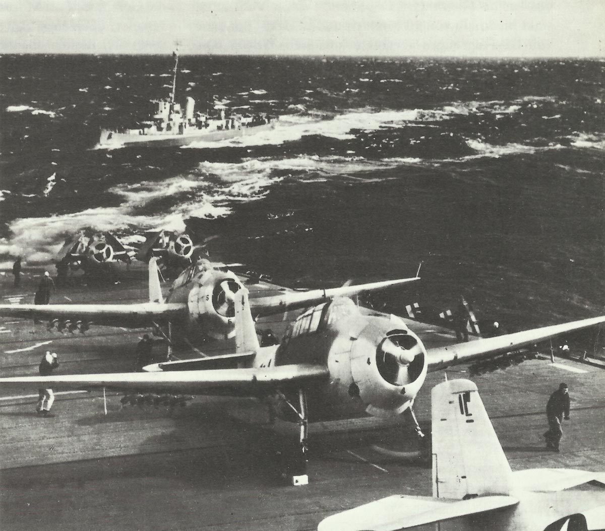 Dauntless dive bombers on a US carrier