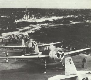 Dauntless dive bombers on a US carrier