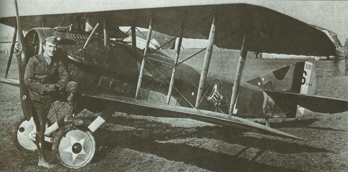 Eddie Rickenbacker with his Spad XIII