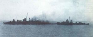 cruiser 'Canberra' after torpedoed 