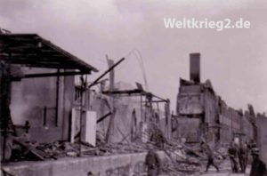 Buildings destroyed in air raids in Kristiansand 