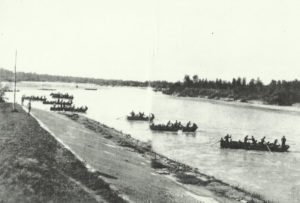 Infantry crosses a river in Northern Italy 