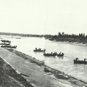 Infantry crosses a river in Northern Italy