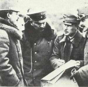 Emperors Charles (far left) and Wilhelm II,