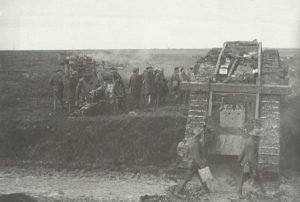 Britsih tanks advance during the Battle of Cambrai