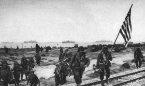 US infantry is landing at Oran. 