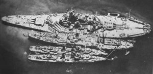 damaged battleship 'USS South Dakota'
