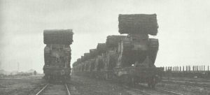 British tanks loaded on trains 