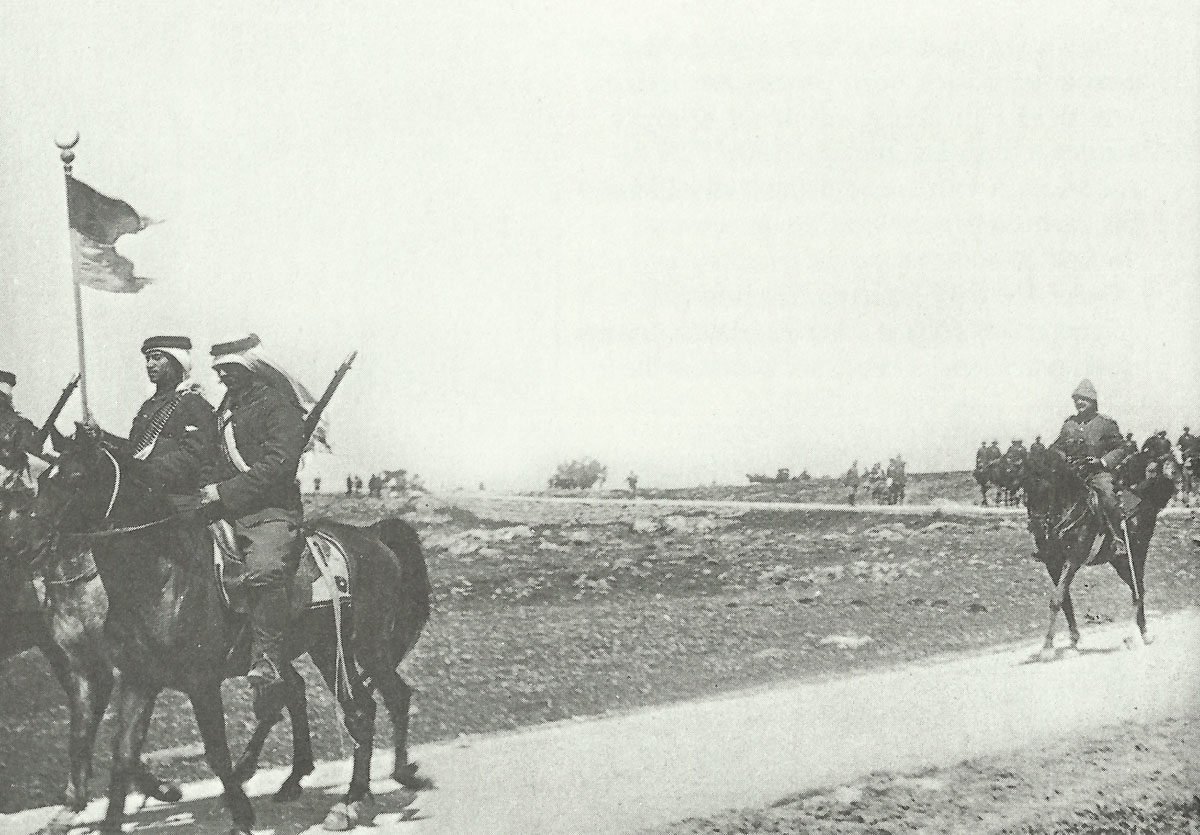 Turkish cavalrymen retreat through Palestine