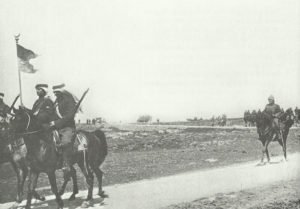 Turkish cavalrymen retreat through Palestine 