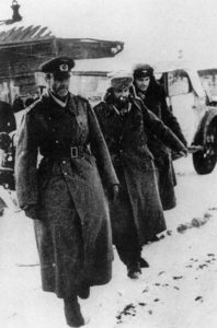 Paulus and his staff surrenders at Stalingrad. 