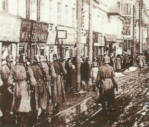 German troops enter a Russian city