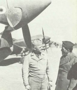 General Arnold (left), chief of USAAF, talks with General Chennault 