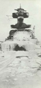 German capital ship under ice and snow in Norway. 