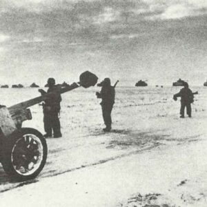 German column with anti-tank guns, infantry and tanks