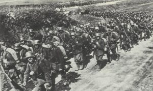 German infantry marches for Operation Michael