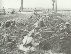 battle group of French and British soldiers