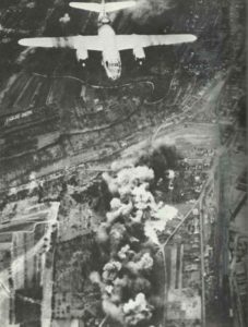 B-26 Marauder over a target in Europe. 