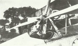 Billy Bishop checks the Lewis machine gun