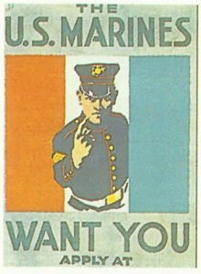 Recruitment poster for the US Navy Corps.