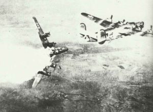 B-24 Liberator hit by anti-aircraft fire