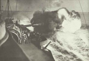 Battleship HMS Warspite bombards Catania.