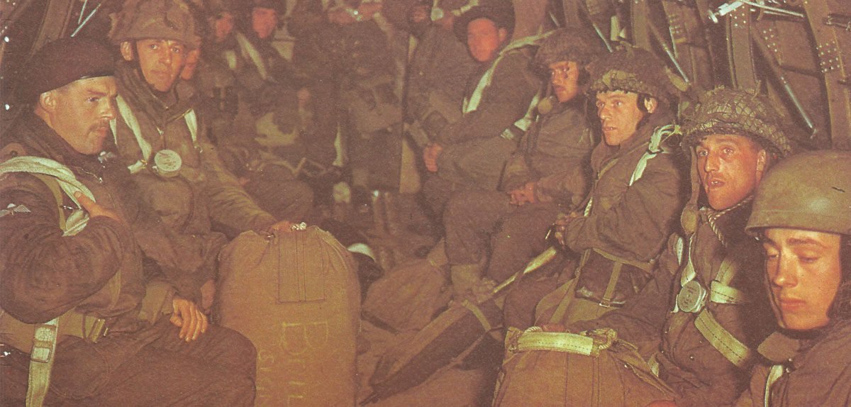 British paratroopers inside Dakota