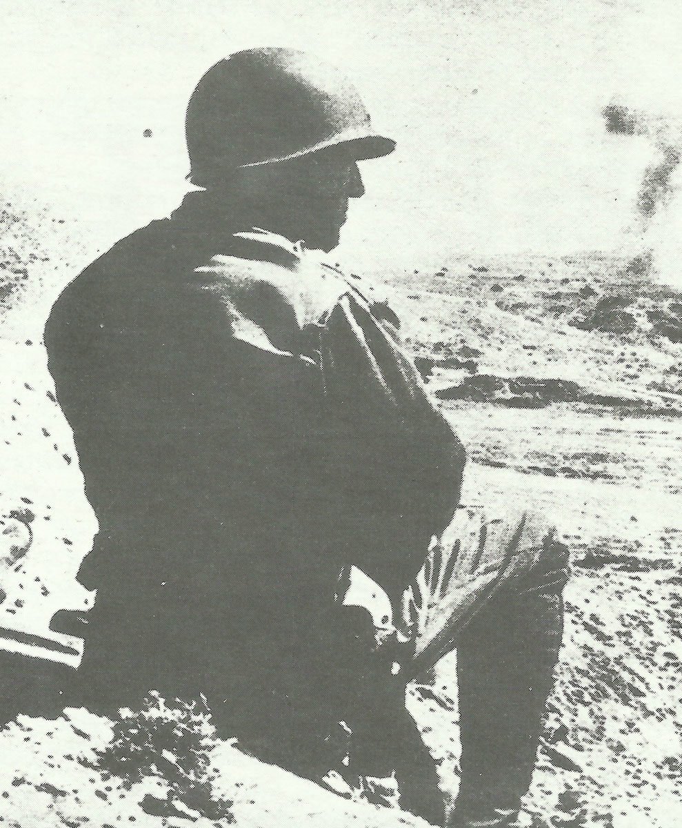 Patton watching a battle