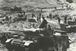 Deployment of a German tank unit with Panzer III 