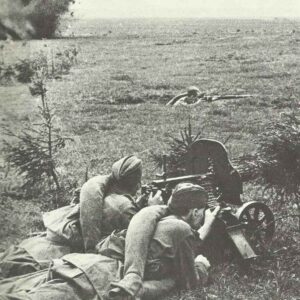 Russian infantry in battle on the banks of river Dnieper.