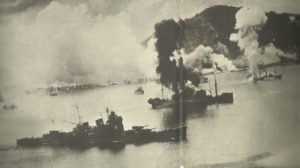 Japanese ships at Rabaul under air strike