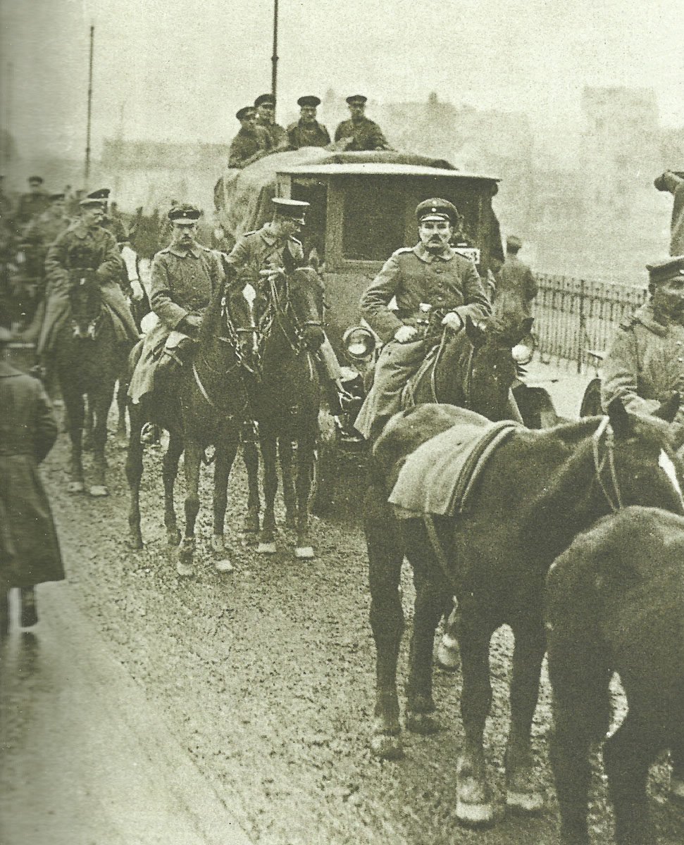 German soldiers march back