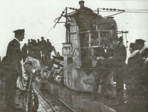 Handover of a German submarine.