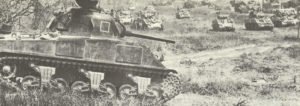 Sherman tanks advance to  Monte Cassino