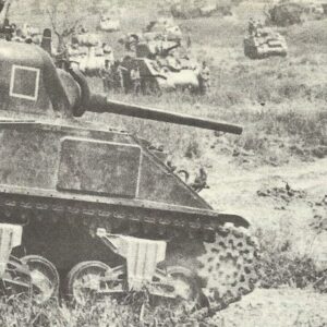 Sherman tanks advance to Monte Cassino