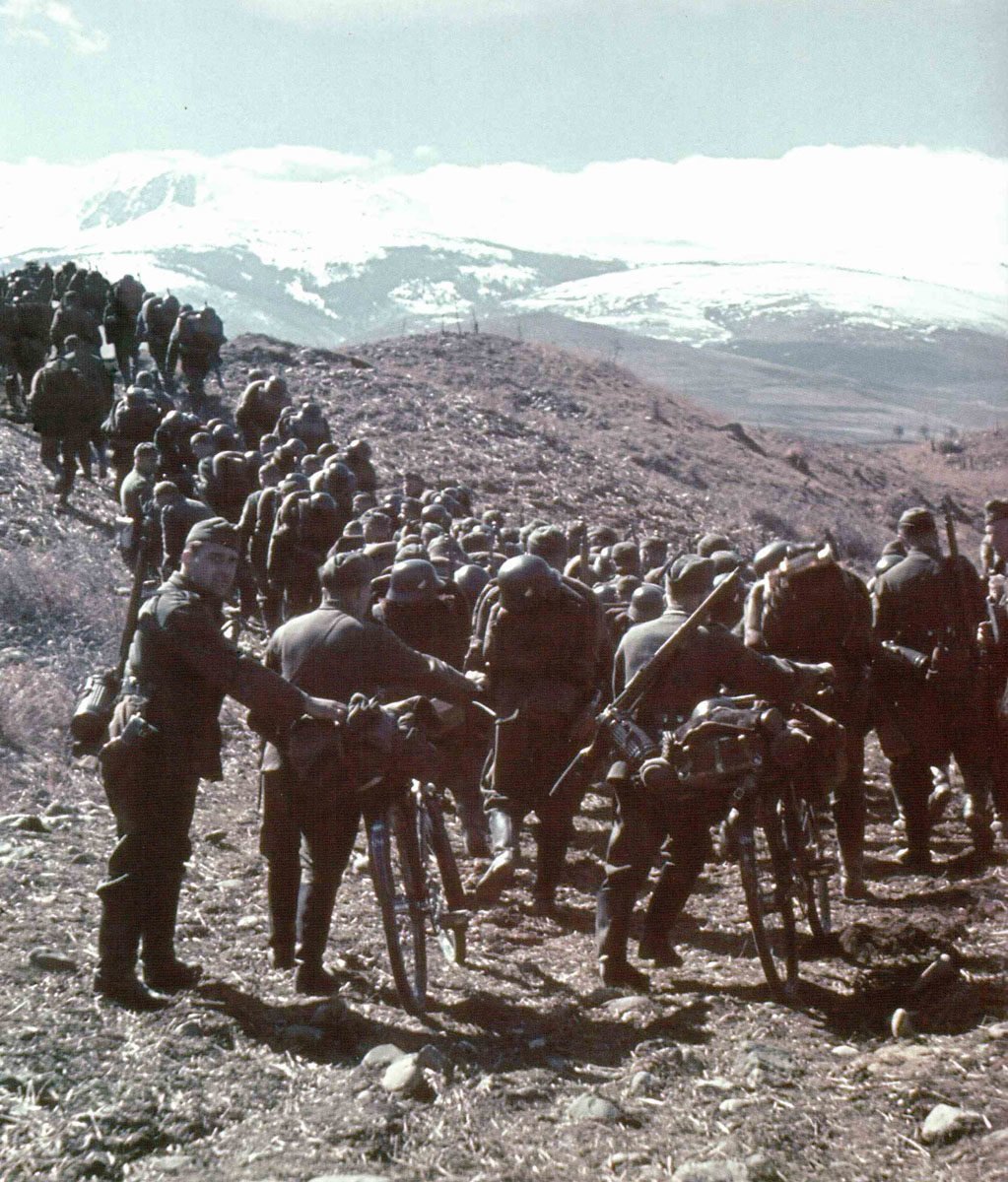 German Infantry in Northern Greece.