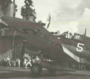 Hellcat fighter on the new USS Yorktown