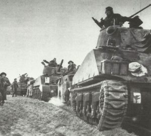 troops of US General Lucas advancing cautiously from their beach heads at Anzio