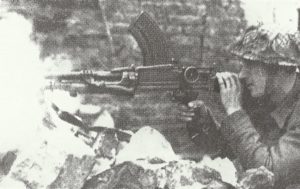 Bren machine gun in action