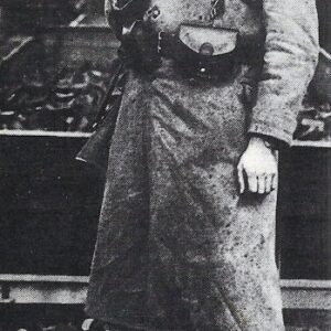 French soldier guards a coal train