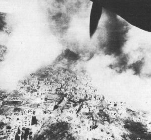 Cassino town bombed