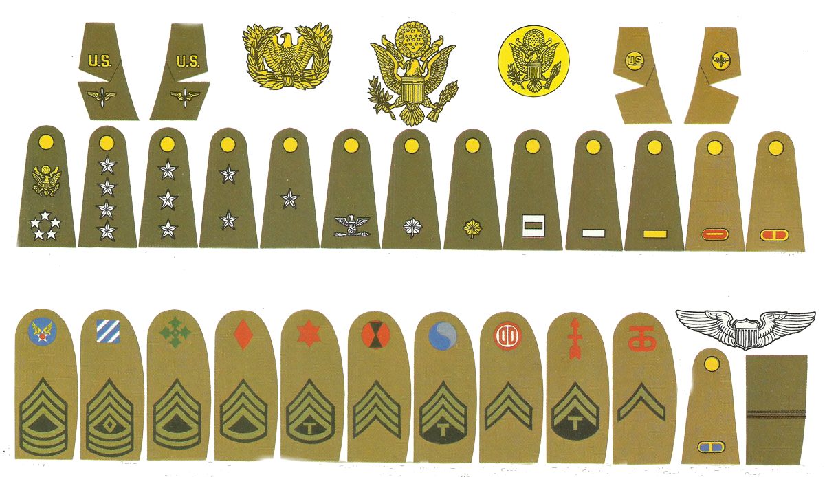 US ARMY WW2 Ranks Dienstgradabzeichen 1st class Sergeant Rang Abzeichen Uniform